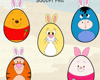 Winnie de Pooh Pasen handgetekende clipart