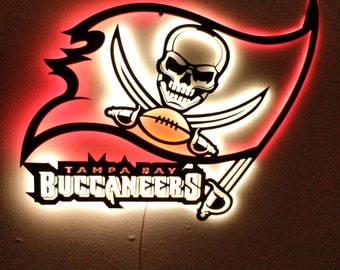 Tampa Ray Buccaneers, NFL, American Football team, Tampa, Florida, Raymond James, Home Decor, Wall Art, Metal LED sig, Led Desing, Gift NFL