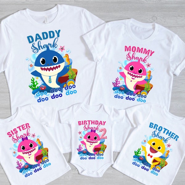 Family Shark Doo Doo Doo Shirt, Birthday Shark Shirts, Baby Shark Theme Tee, Matching Family Shark Shirt, Matching Birthday Family Shirts