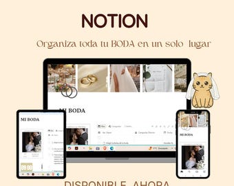 Planificador de bodas Notion / Organizador todo en uno (Descarga digital)