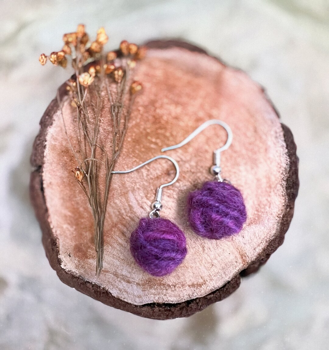 Wool Ball Needle Felt Earrings Jewellery Felt Earrings Christmas Gift