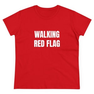 Walking Red Flag Graphic Cotton Tee