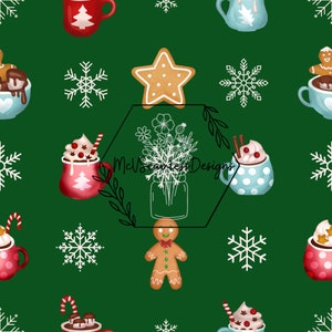 Gingerbread & Hot Chocolate Winter Seamless Design File