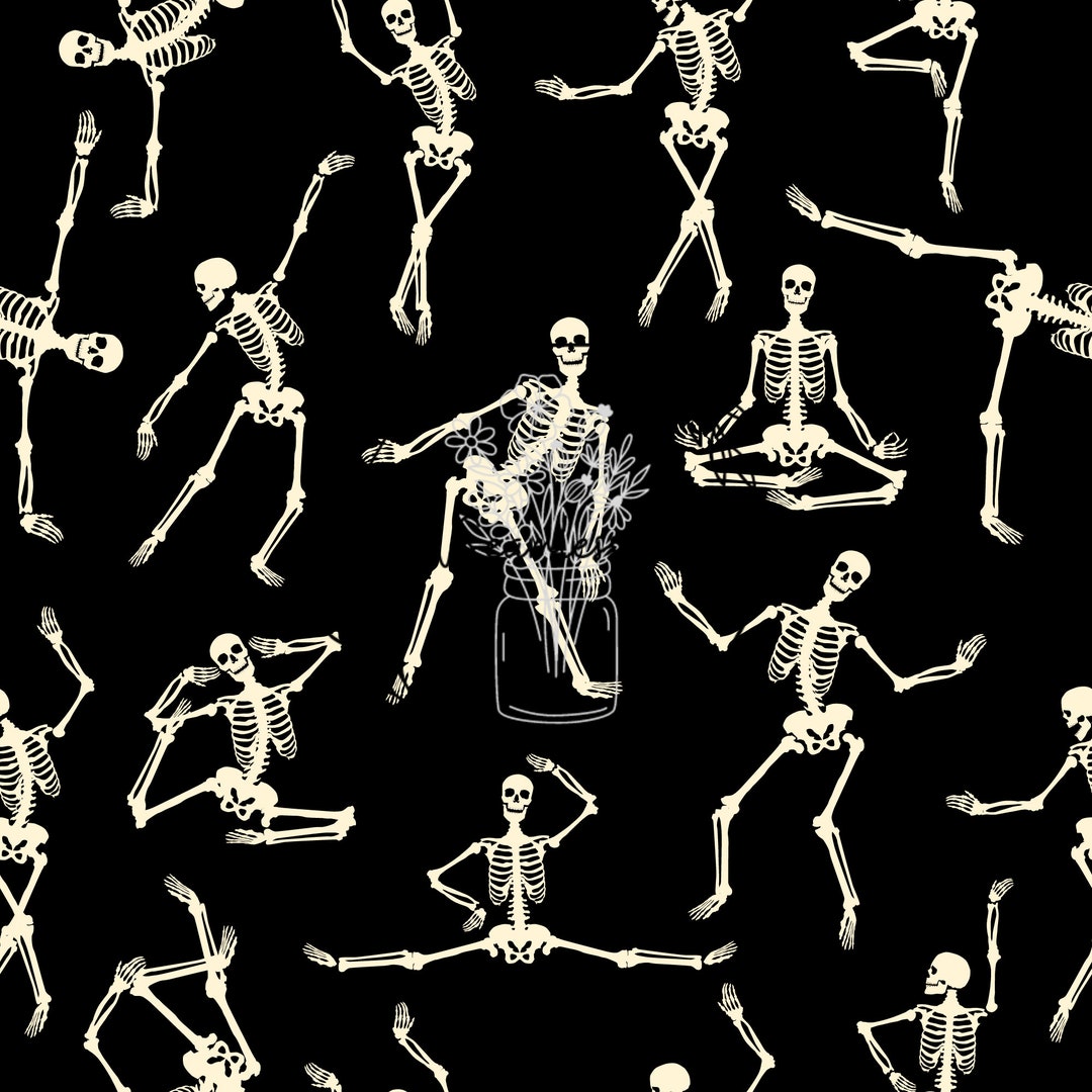 Dancing Skeletons Seamless Design File - Etsy