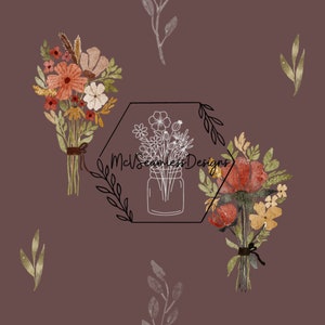 Watercolor Floral Bouquets Seamless Design File