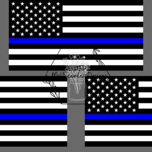 Law Enforcement Blue Line Flag Seamless Design File