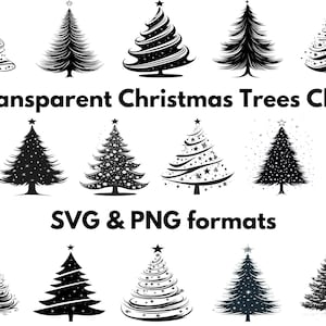 14 transparante kerstbomen clipart - SVG- en PNG-indelingen