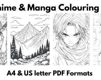 20 pagine da colorare di anime e manga - formati PDF A4 e US Letter