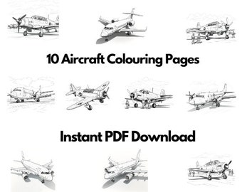 10 Aircraft Colouring Pages