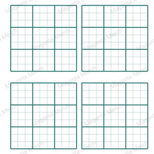 印刷可能な空白の数独シート - 1、2、4、6 グリッド - A0、A1、A2、A3、A4、US レター PDF 形式 - Etsy 日本