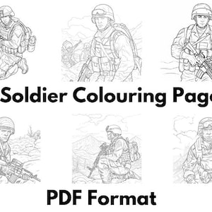 21 Soldier Colouring Pages - A4 PDF Format