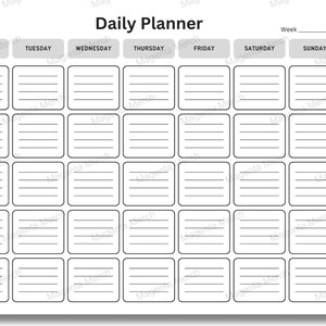 Planificador diario imprimible (PDF, tamaño A4 y carta de EE. UU.)