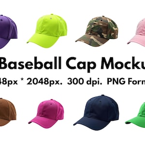 Baseball Cap Mockups - 17 Farben - PNG Format