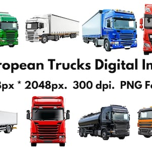 18 Digitalbilder von European Trucks - PNG-Format