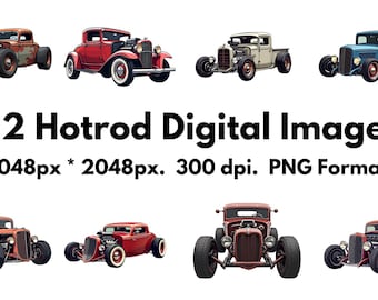 22 Imágenes digitales Hotrod - Formato PNG