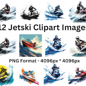 12 Jetski-Clipart-Bilder - PNG-Format