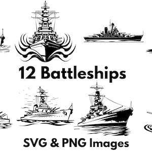 12 Battleship | Warship | Destroyer | Battlecruiser | Navy Clipart Images - SVG & PNG formats