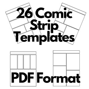 26 plantillas de tiras cómicas: formatos PDF A0, A1, A2, A3, A4 y tamaño carta de EE. UU.