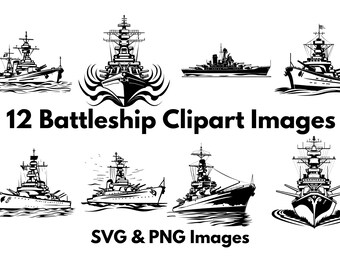 12 Battleship | Warship | Destroyer | Battlecruiser | Navy Clipart Images - SVG & PNG formats