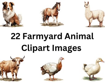 22 Farmyard Animals Clipart Images - PNG Format
