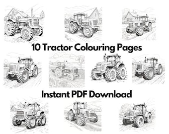 10 Printable Tractor Colouring Pages - A0, A1, A2, A3, A4 & US Letter PDF Formats