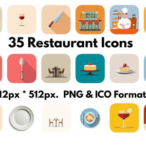 35 iconos de restaurantes (formatos PNG e ICO)
