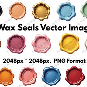 24 images vectorielles de cachet de cire - Format PNG