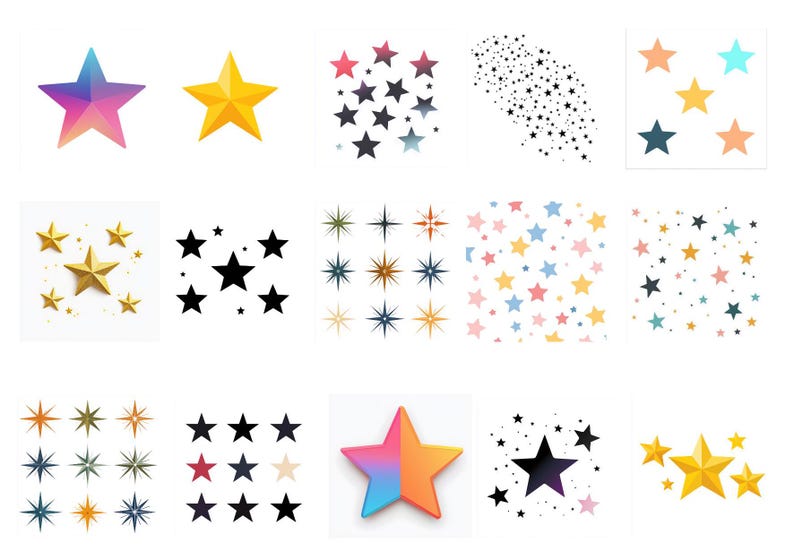 28 Stars Clipart - PNG & TIFF Formats - Etsy