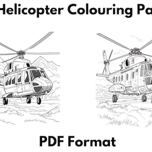 10 Helicopter Colouring Pages - PDF Format