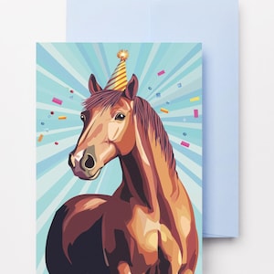 Printable Happy Birthday Horse Card - PDF formats