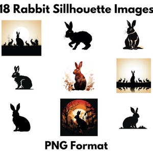 18 Silhouette Rabbit Images - PNG Format