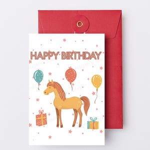 Floral Horse Birthday Card - The Horse Diva