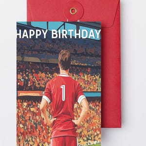 Stampabile Gioca a Calcio Rosso / Giocatore di Calcio Digitale Scarica Biglietto di Compleanno - Formati PNG e PDF