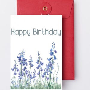 Druckbare Glockenblumen Digital Download Geburtstagskarte - PNG & PDF Formate