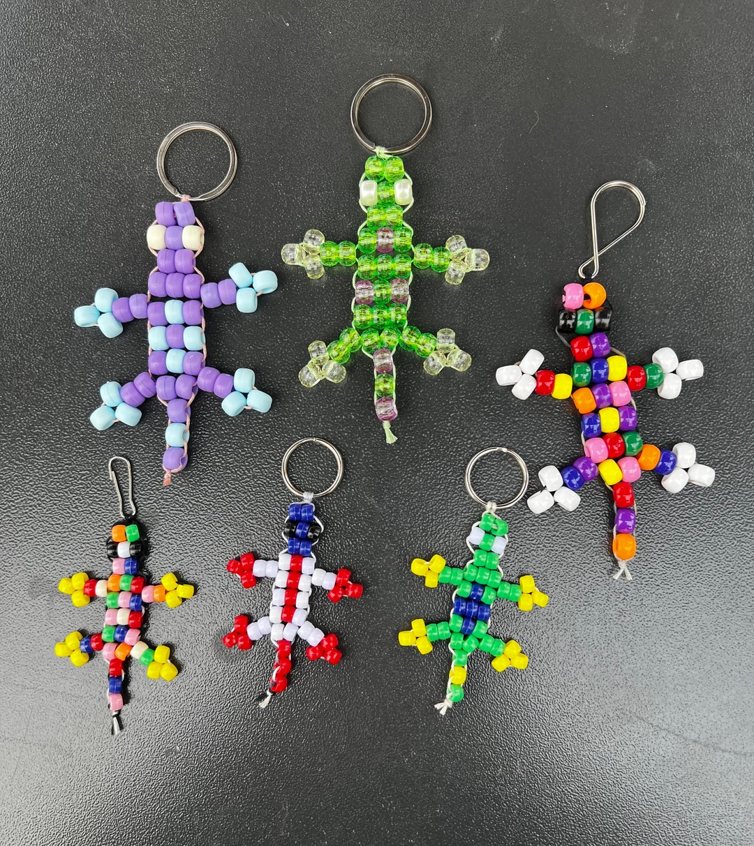 Bead Lizard Keychains Etsy