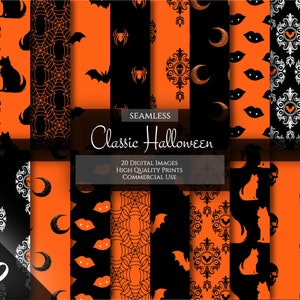 Halloween Pattern Seamless, Halloween Design, Printable Scrapbook Paper, Commercial Use, Instant Download, Journal Paper, Halloween Art