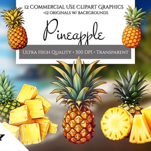 Pineapple PNG, Pineapple Clipart, Summer PNG, Tropical Fruit PNG, Silhouette, Cut Files, Commercial Use, Digital Download, Transparent