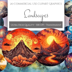 Landscape PNG Clipart | Landscape circular designs | Transparent Background | Clip Art for Commercial Use