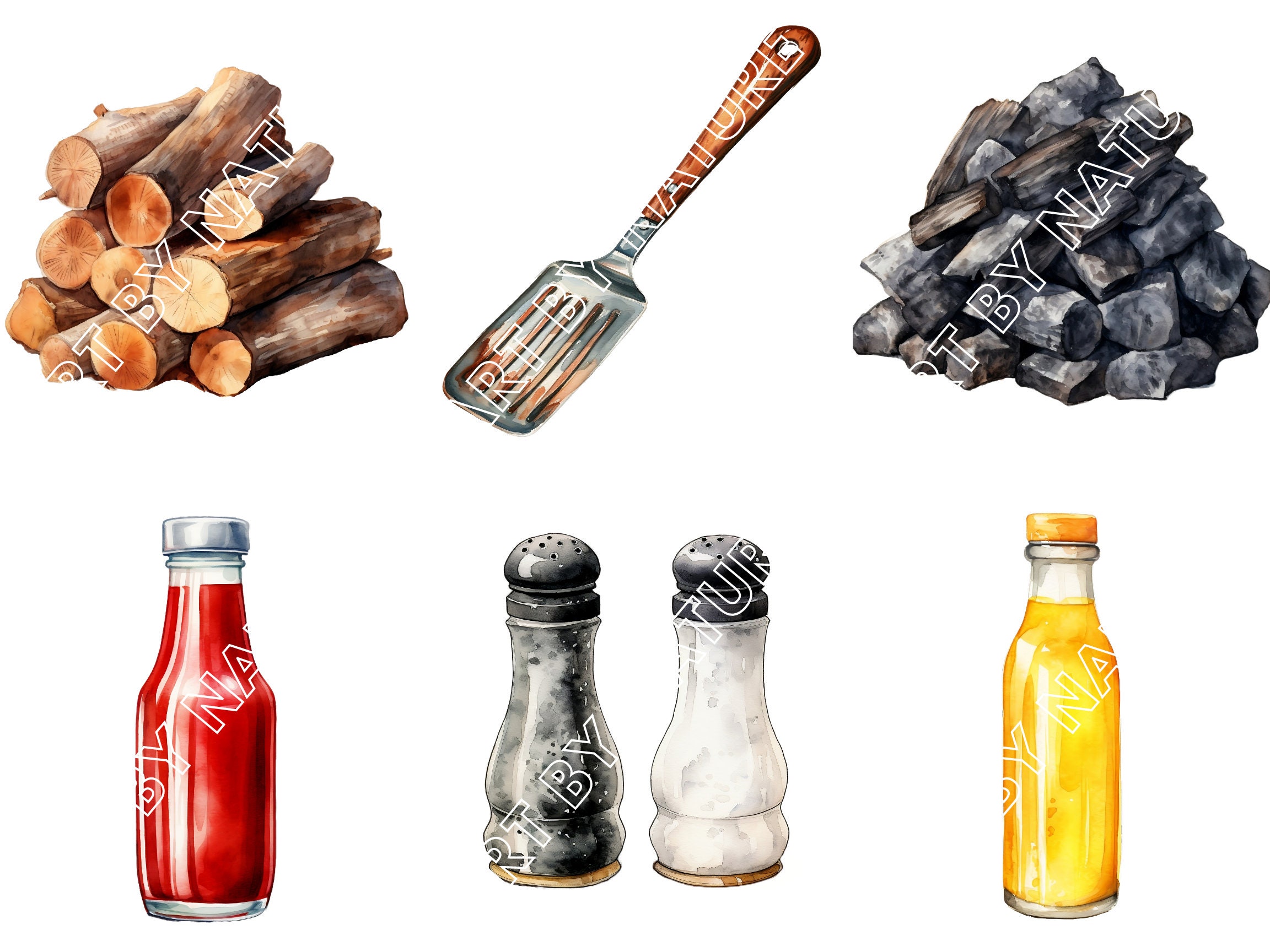 Watercolor Barbecue Clip Art BBQ Png Picnic Clipart Grill Food Clipart ...