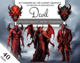 Devil Halloween PNG, Devil PNG, Monster Clipart, Halloween PNG, Devil Clipart, Commercial Use, Cut Files, Instant Download, Digital Download