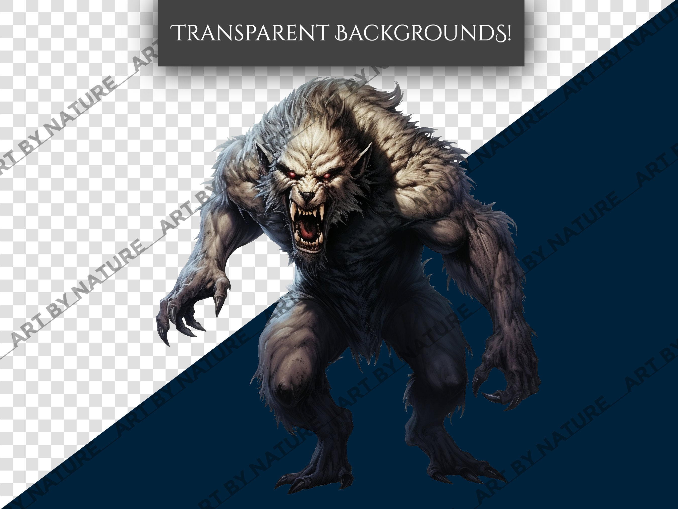 Werewolf PNG Clipart Bundle: Halloween Digital Download (commercial Use ...