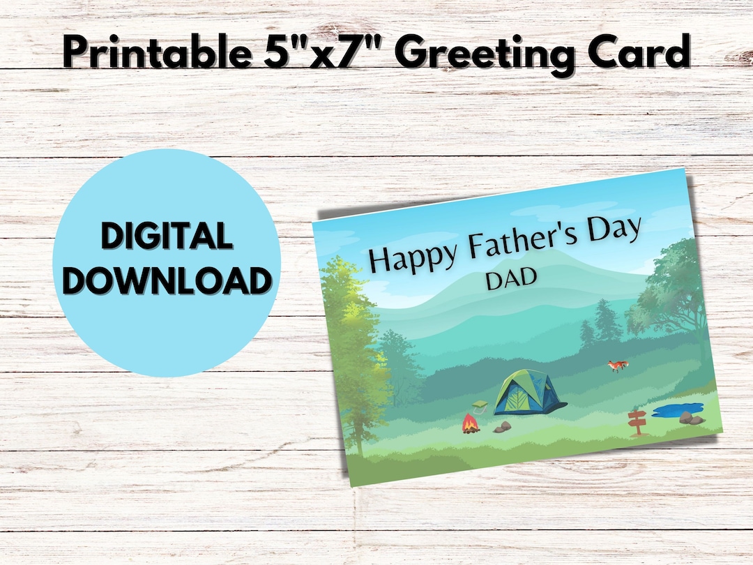 Printable Card for Dad | Printable Fathers Day Card | Father's Day Card ...