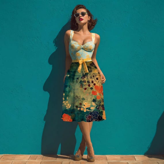 Reversible Floral Skirt Reversible Outfit Ensemble