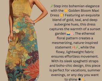 Boho Floral Maxi Dress – Vintage-Inspired Artistic Print Sundress