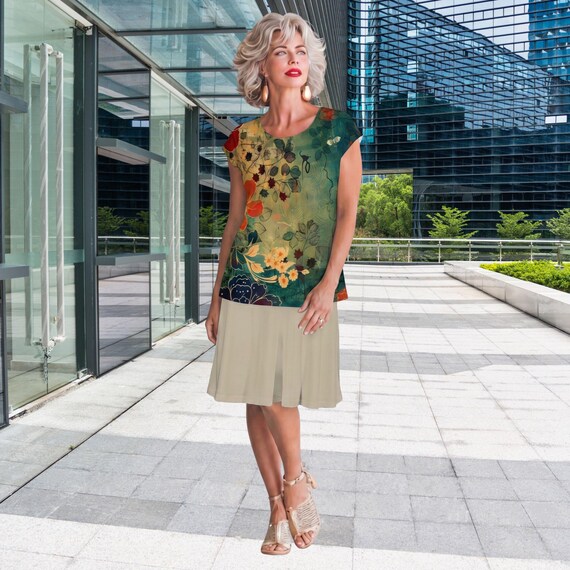 Reversible Midi Skirt Beige & Black Flowy Elegant A-Line Minimalist Travel Friendly The Harbor Edit