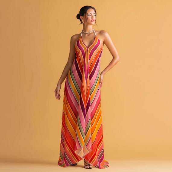 Silk Halter Open Back Maxi Luxury Evening Gown Resort Wedding Halter Dress