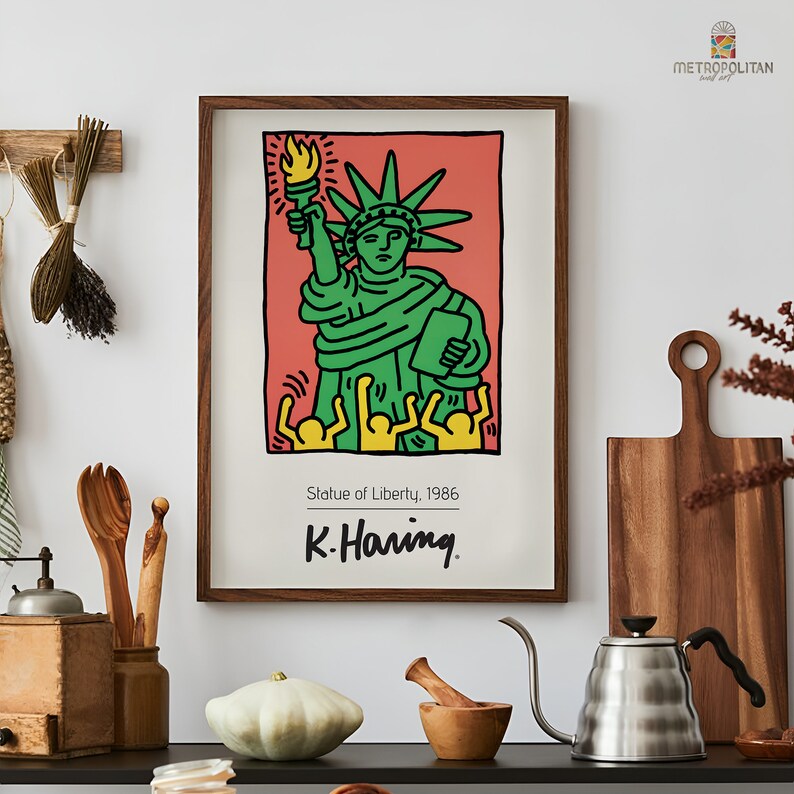 Keith Haring Poster, Haring Wall Art, Street Art Poster, Statue of ...