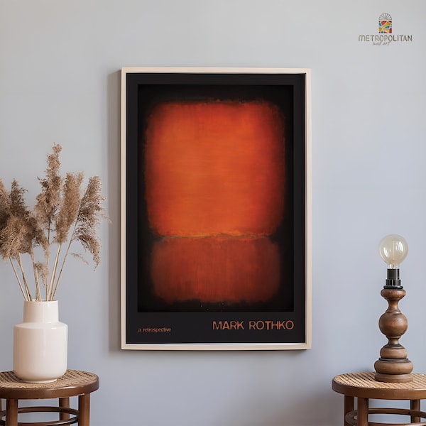 Mark Rothko Poster, Black and Brown Print, Abstract Poster, Home Wall Decor, Expressionism, Office Decor, Art Gallery Print
