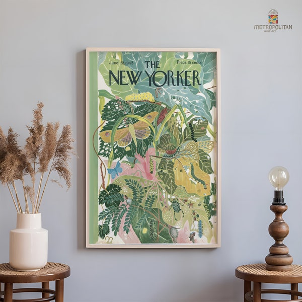 New Yorker Magazine,Ilonka Karasz Poster, Life in The Garden, Home Wall Poster, Flower Art, New Yorker Decor, Magazine Poster, Flower Art