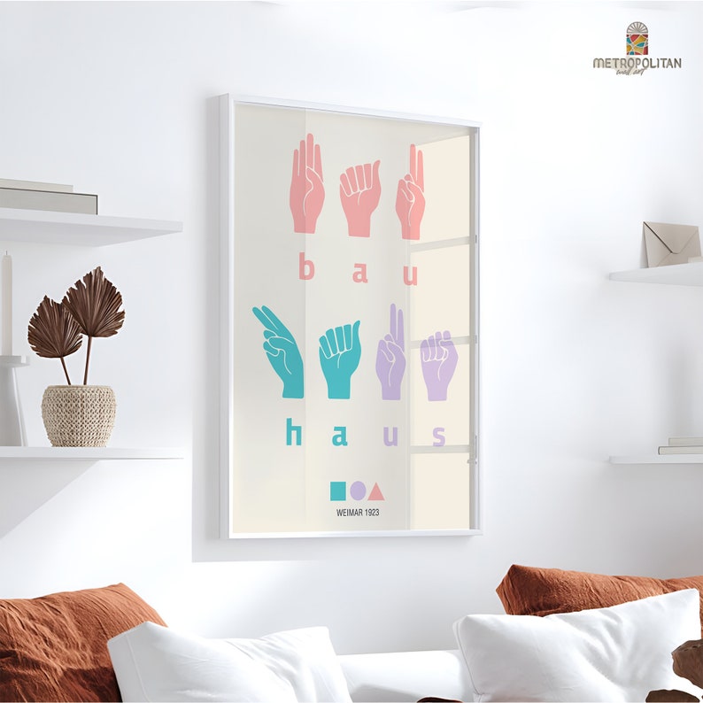 Bauhaus Wall Decor, Sign Language, Living Room Poster, Minimalist Wall